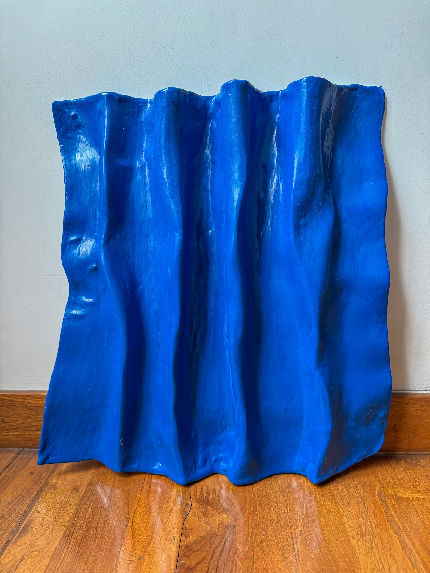 Blue Waves Wall Sculpture – Abstract 3D Wall Art
