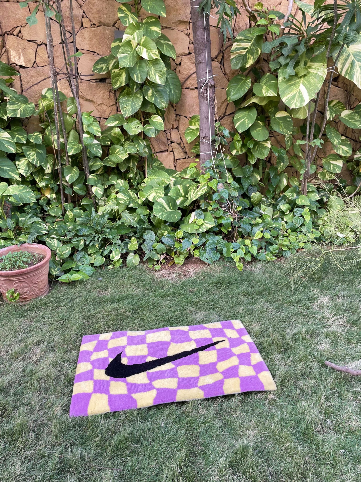 Chequered Swoosh Rug