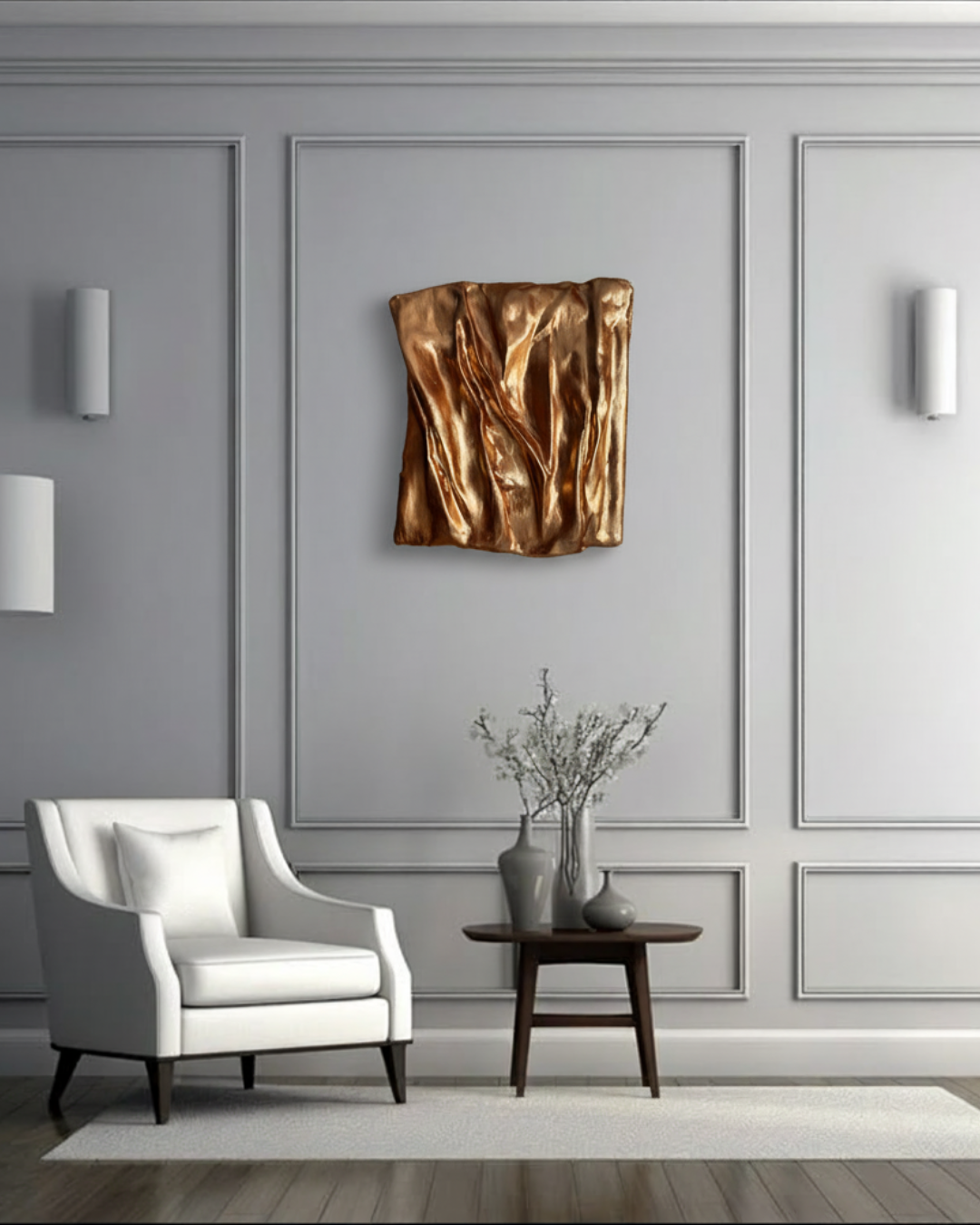 Copper Wall Sculpture – Metallic 3D Wall Art