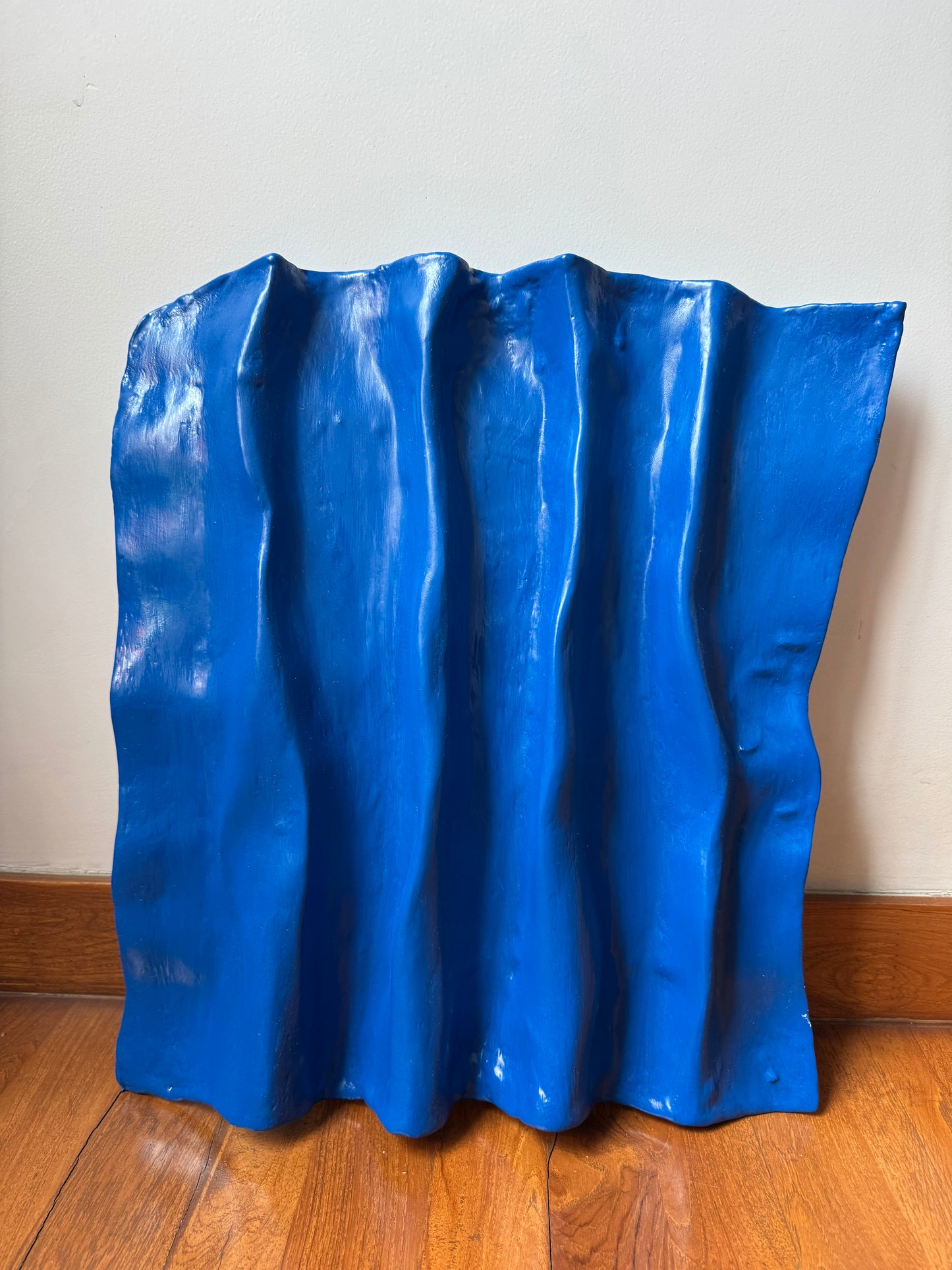 Blue Waves Wall Sculpture – Abstract 3D Wall Art