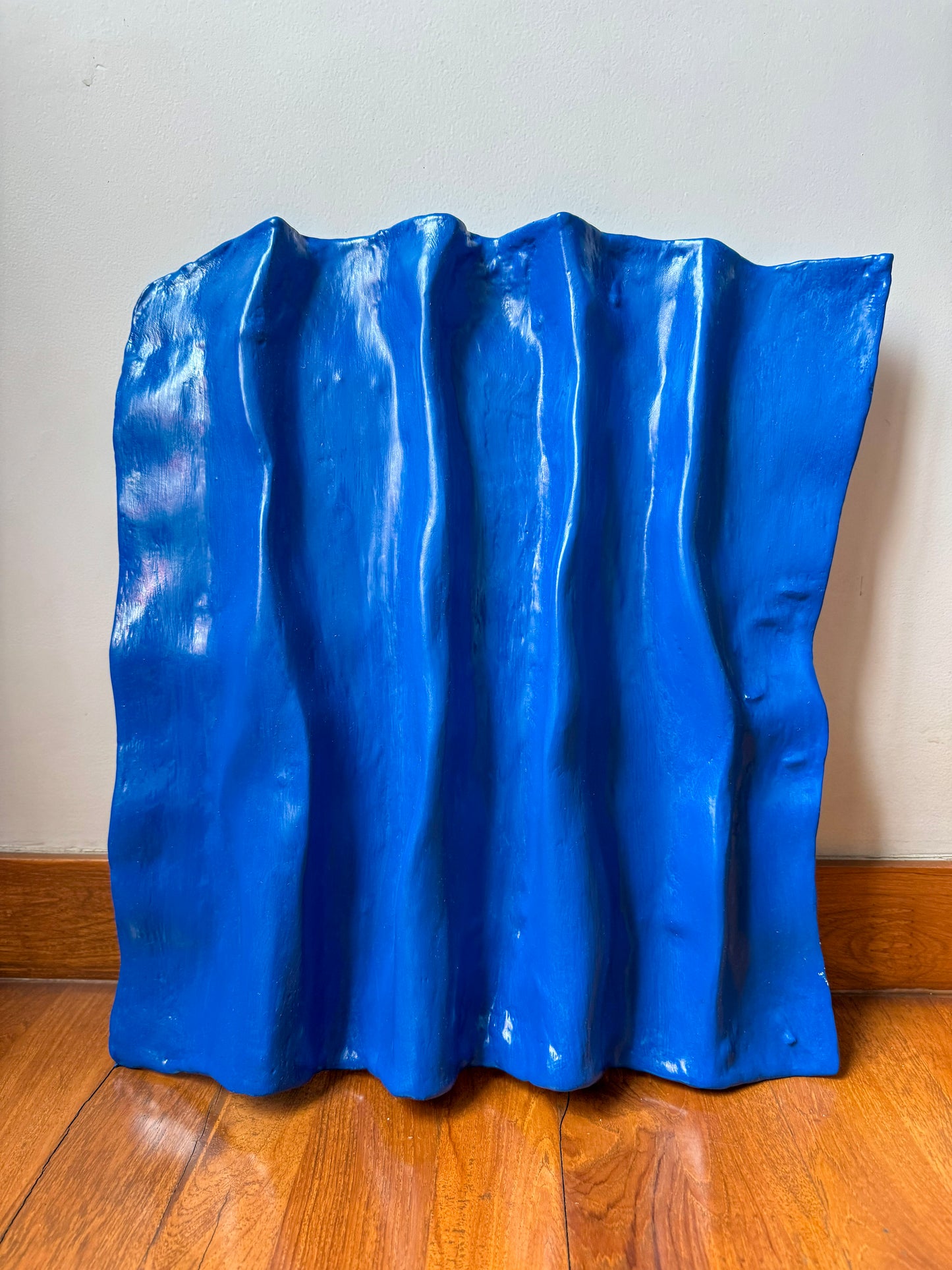 Blue Waves Wall Sculpture – Abstract 3D Wall Art
