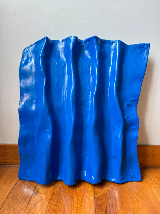 Blue Waves Wall Sculpture – Abstract 3D Wall Art