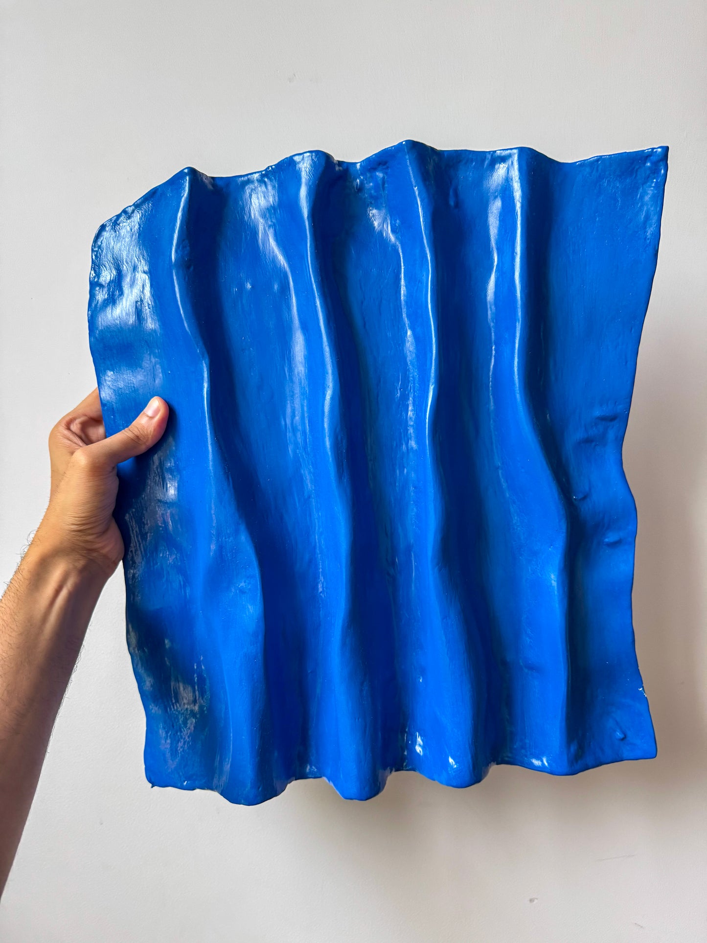 Blue Waves Wall Sculpture – Abstract 3D Wall Art