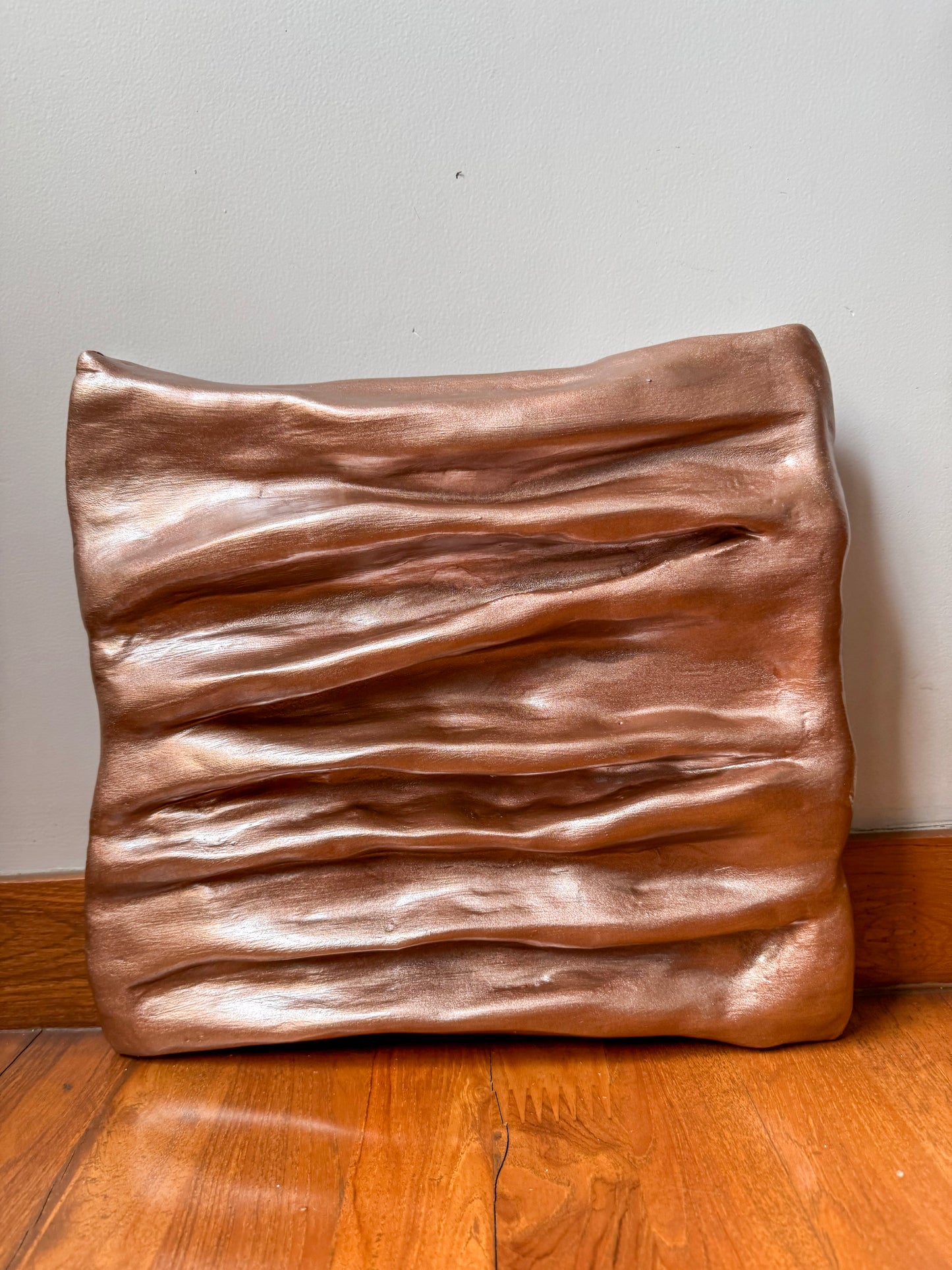 Bronze Texture Wall Sculpture – Metallic 3D Wall Art