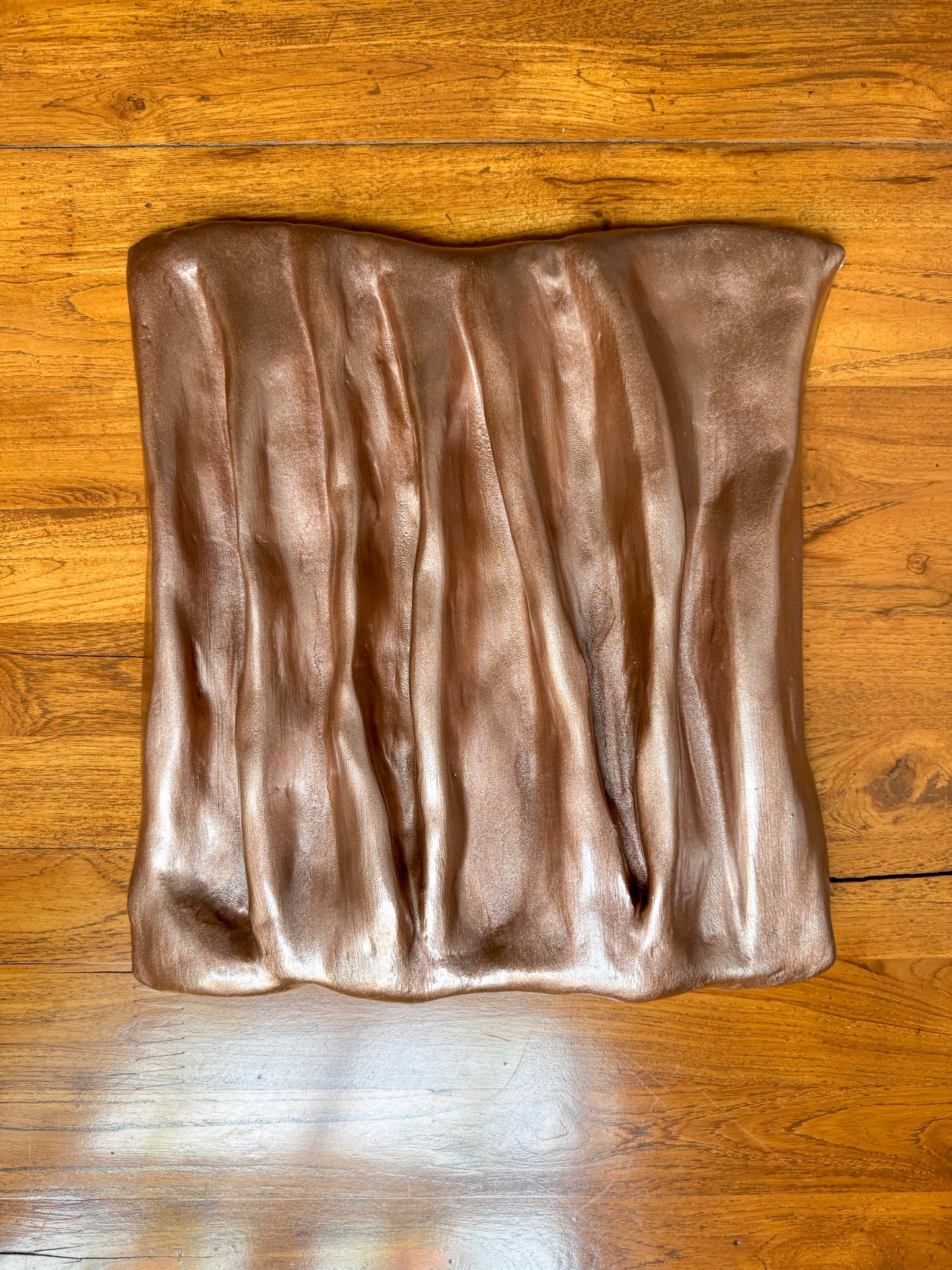 Bronze Texture Wall Sculpture – Metallic 3D Wall Art