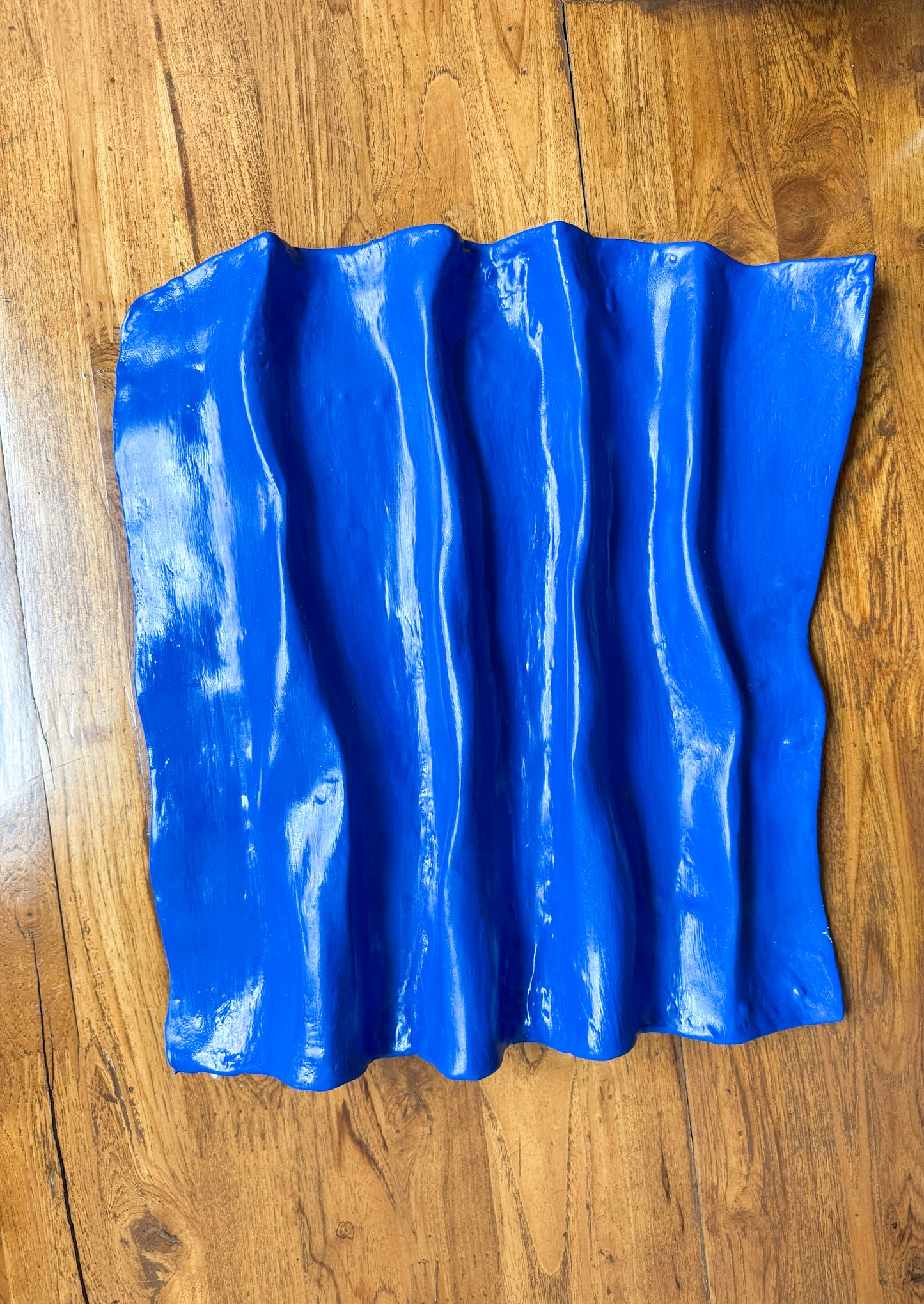 Blue Waves Wall Sculpture – Abstract 3D Wall Art