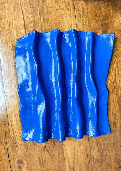Blue Waves Wall Sculpture – Abstract 3D Wall Art