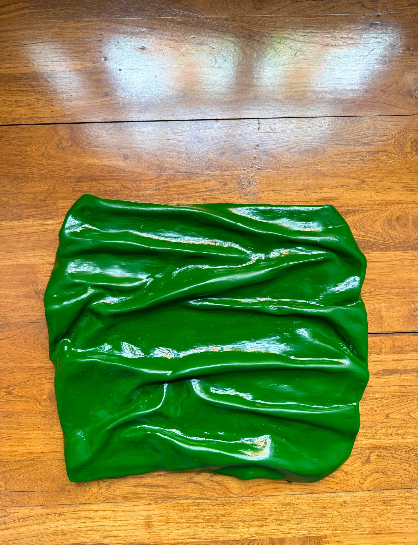 Green Veil Wall Sculpture – Abstract 3D Wall Art