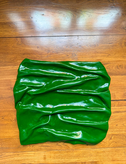 Green Veil Wall Sculpture – Abstract 3D Wall Art