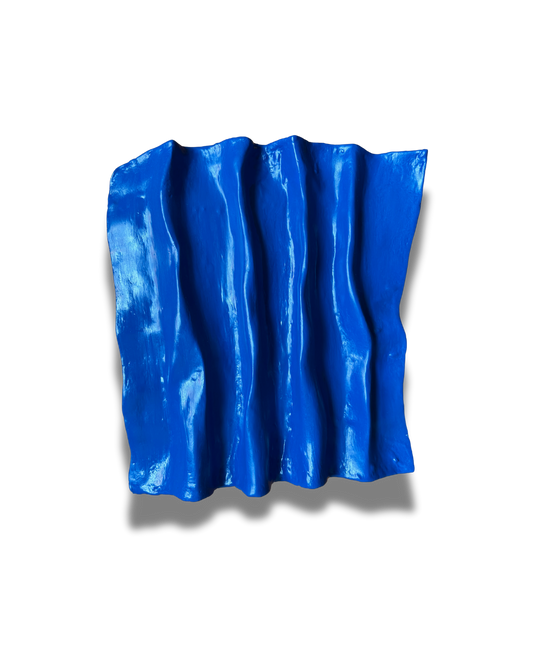 Blue Waves Wall Sculpture – Abstract 3D Wall Art