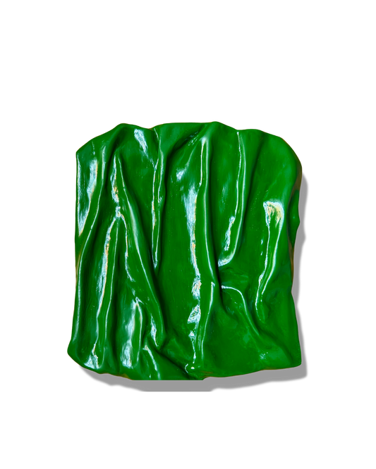 Green Veil Wall Sculpture – Abstract 3D Wall Art
