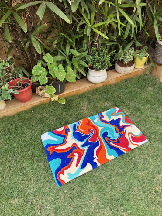 Dynamic Flame Tufted Rug