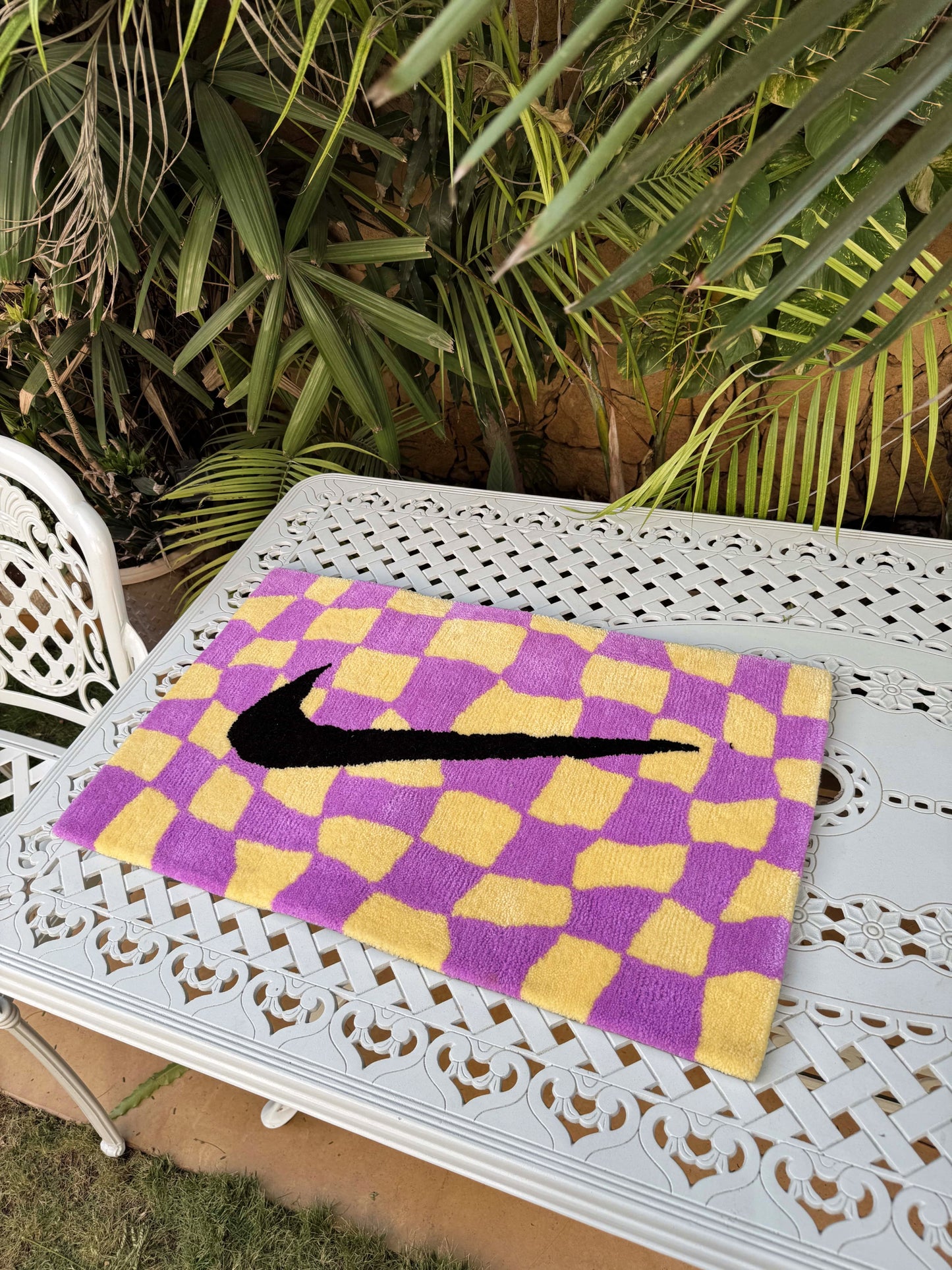 Chequered Swoosh Rug