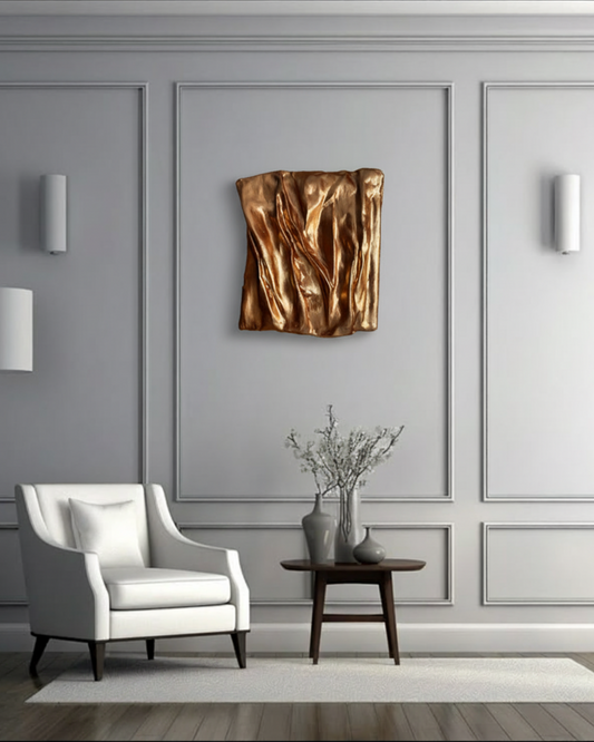 Copper Wall Sculpture – Metallic 3D Wall Art